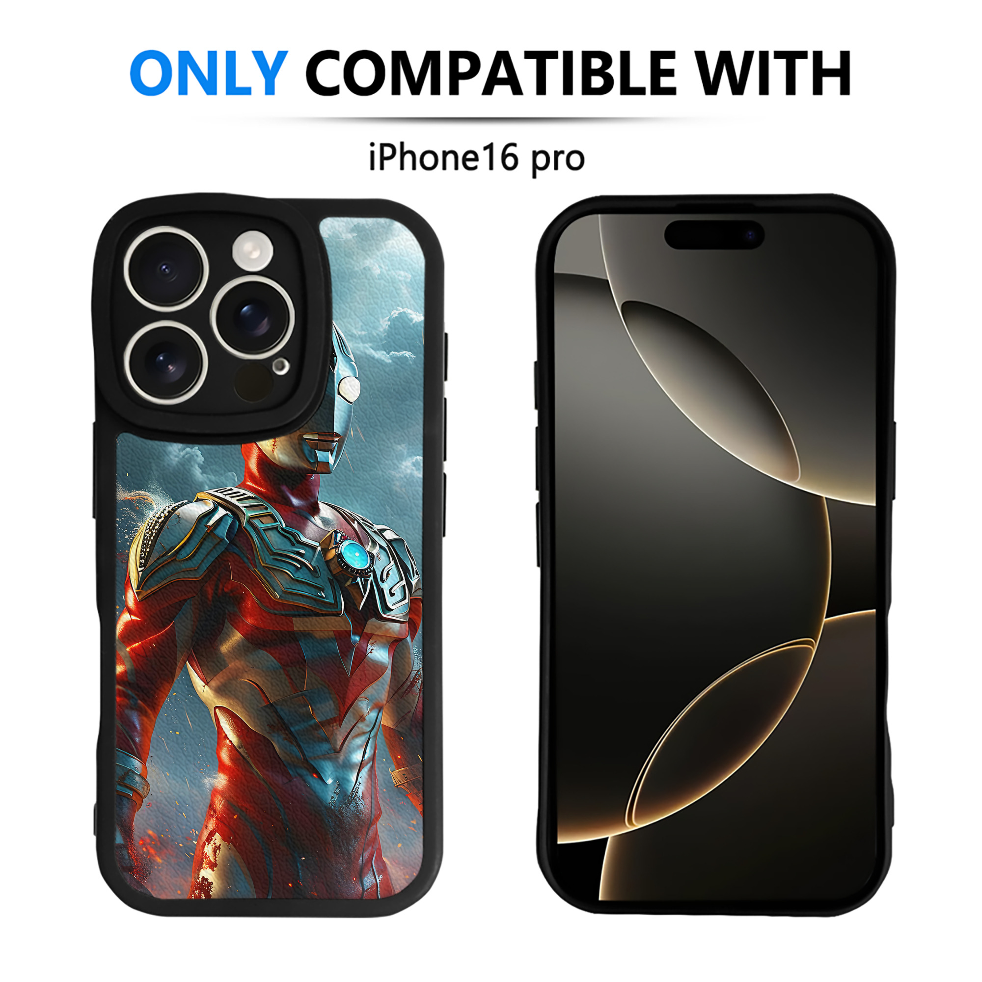 （画像用） ウルトラマン Ultraman 【iPhone 16シリーズ対応】シリコンスマホケース（レザー調） 材質：シリコン